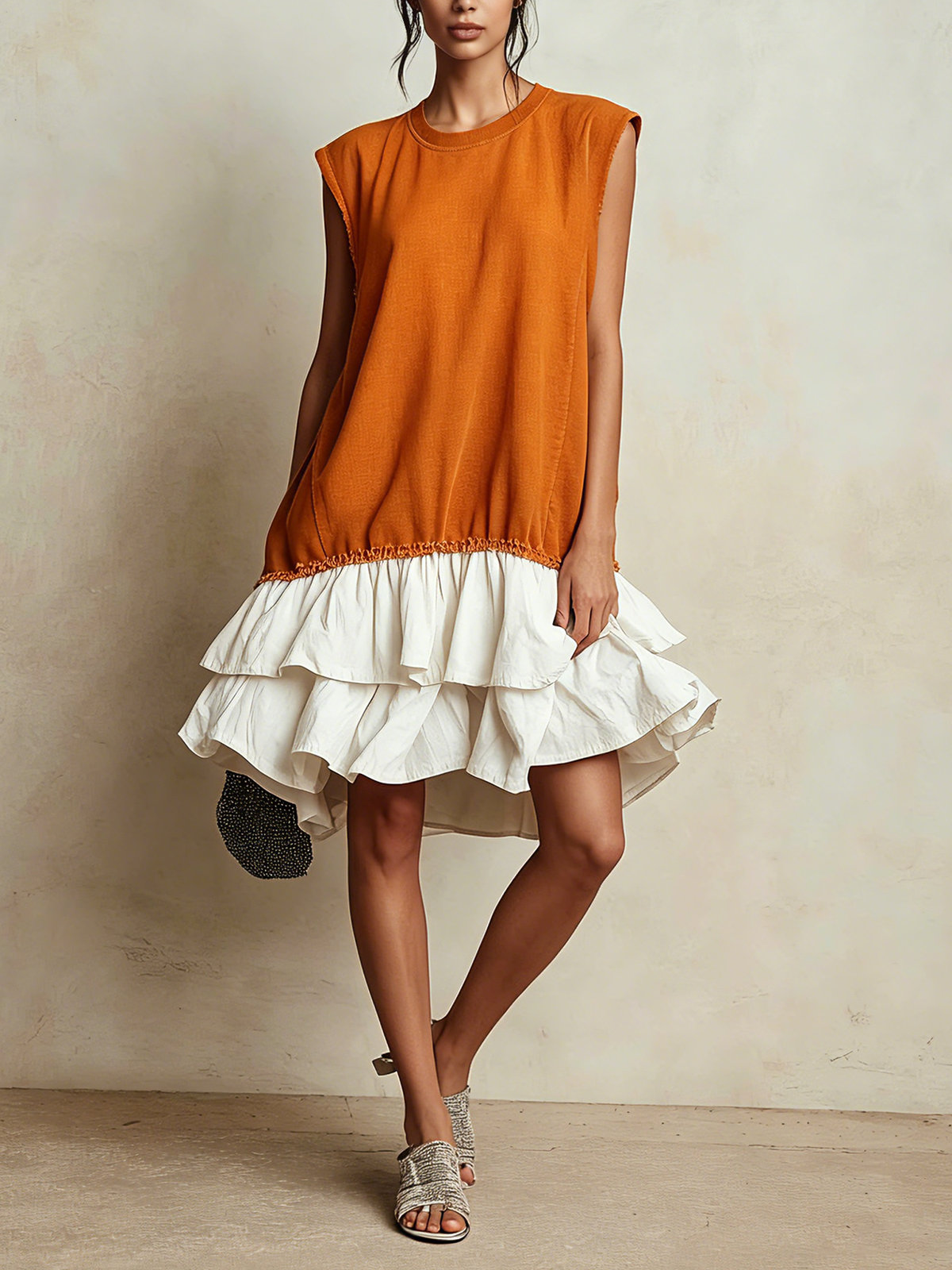 Ilaria | Vestido casual de bloques de color, holgado, para vacaciones