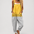 Overol Estampado Amarillo y Blanco