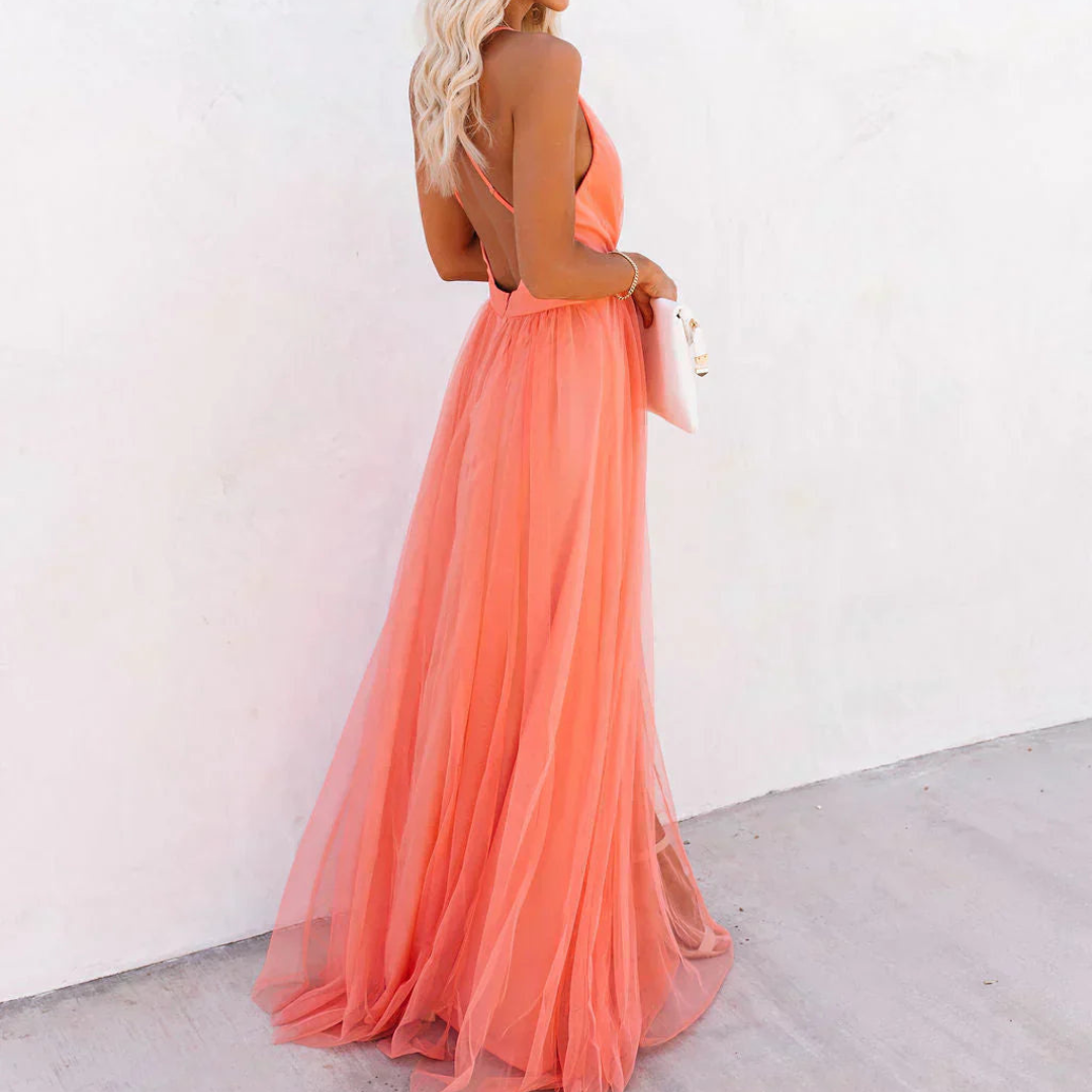 Mariana | Maxi Vestido Luz Coral