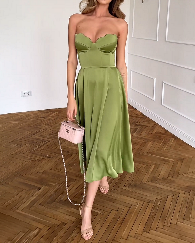Carolina | Elegante Vestido Midi Strapless