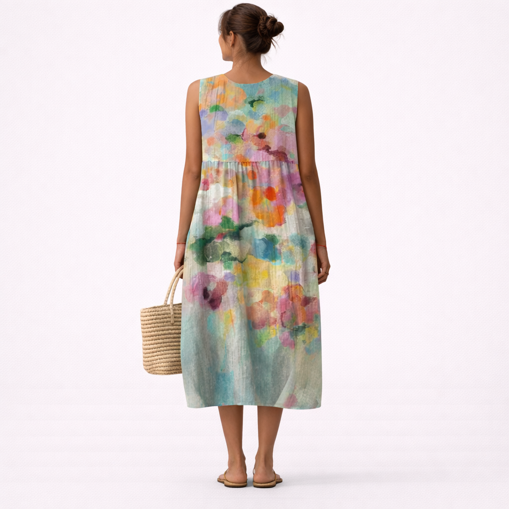 Carla | Vestido Midi Multicolor Elegante