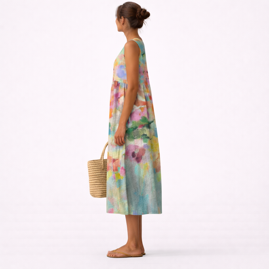 Carla | Vestido Midi Multicolor Elegante