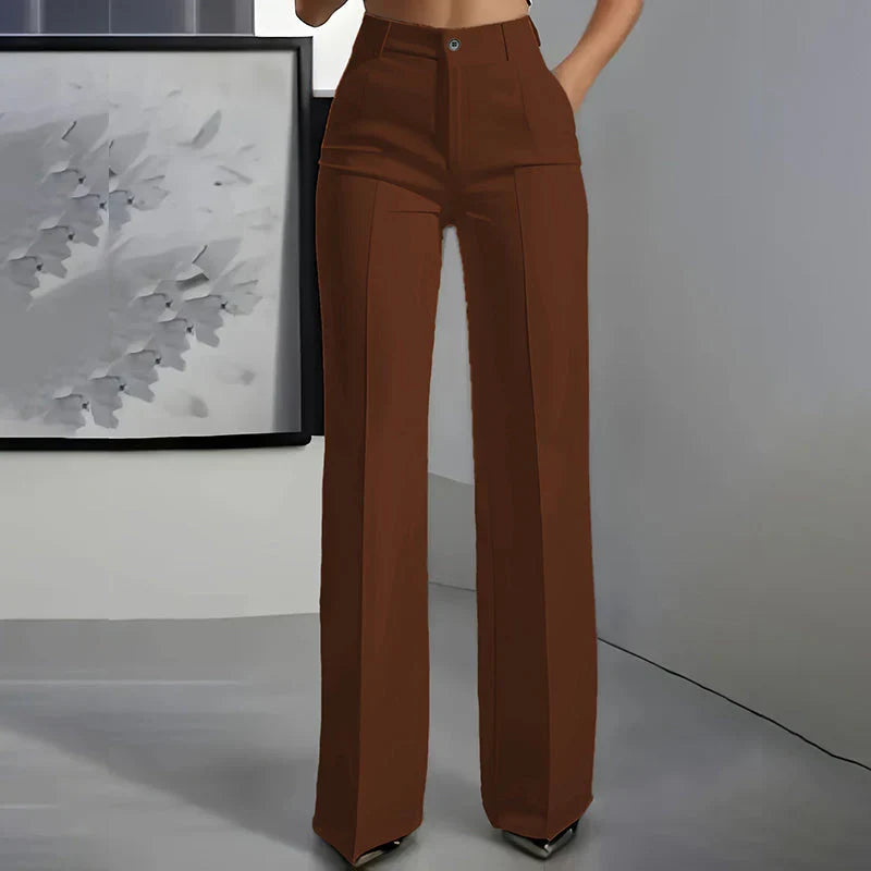 Eddi | Pantalones de talle alto elegantes de corte recto