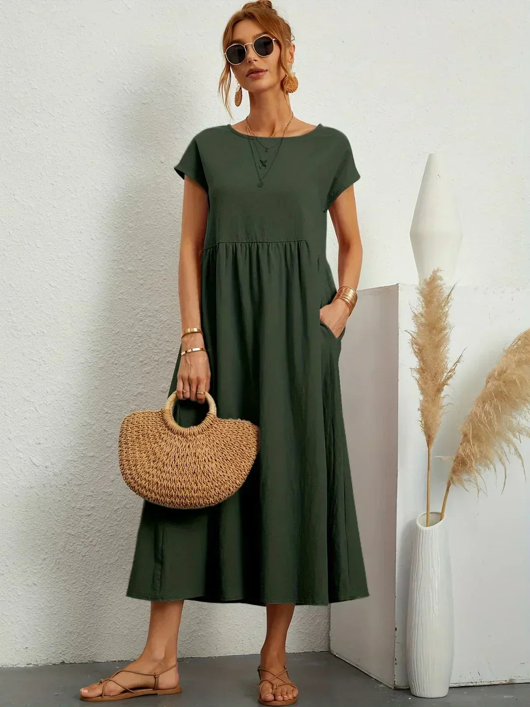Gabriela | Vestido midi fluido de elegancia atemporal