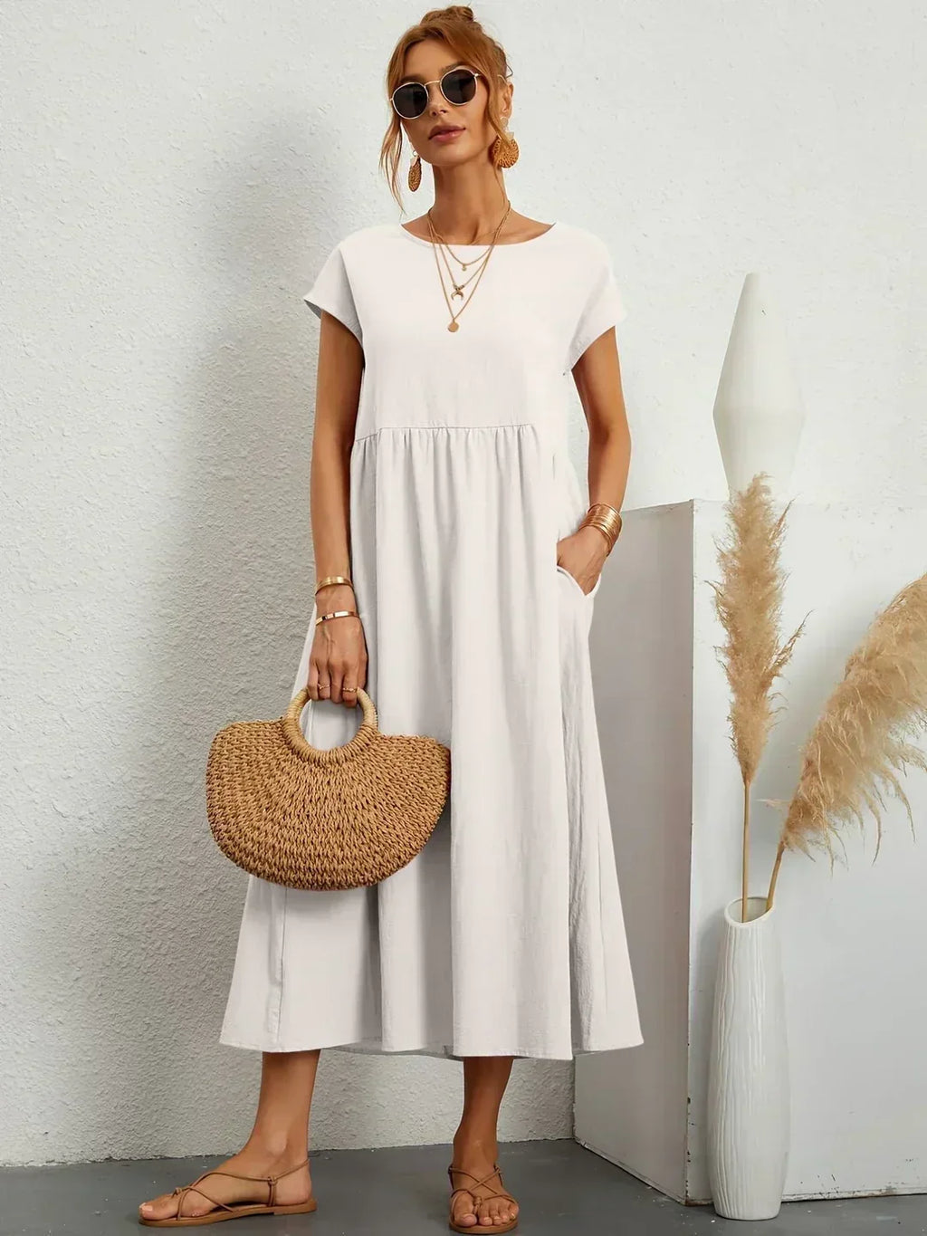 Gabriela | Vestido midi fluido de elegancia atemporal