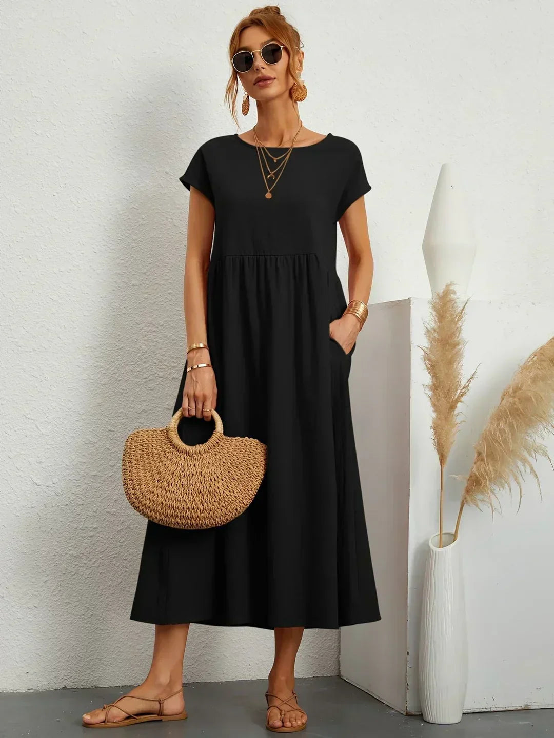 Gabriela | Vestido midi fluido de elegancia atemporal