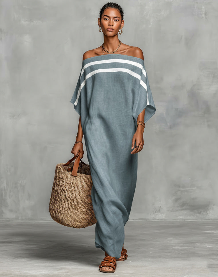 Aveline™ | Vestido Maxi Hombros Descubiertos con Mangas Murciélago