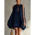 Camilla | Mini Vestido de Chiffón con Escote Halter y Falda Globo
