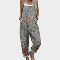 Overol Estampado Flores Grises