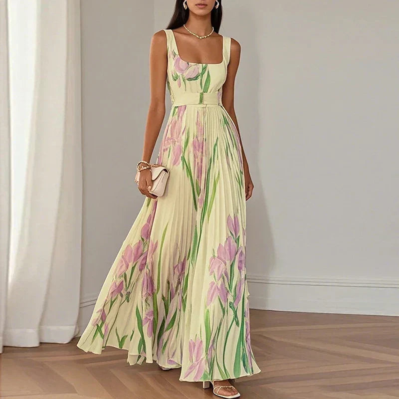 Aurora | Vestido Maxi Floral de Corte en A