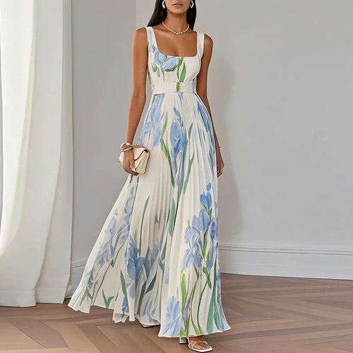 Aurora | Vestido Maxi Floral de Corte en A