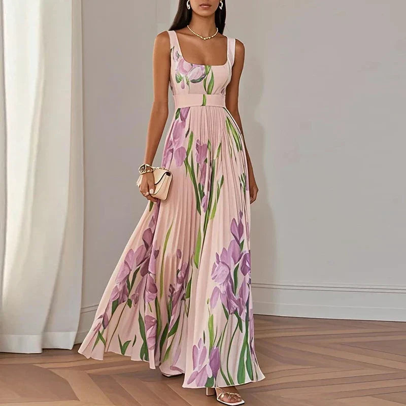 Aurora | Vestido Maxi Floral de Corte en A