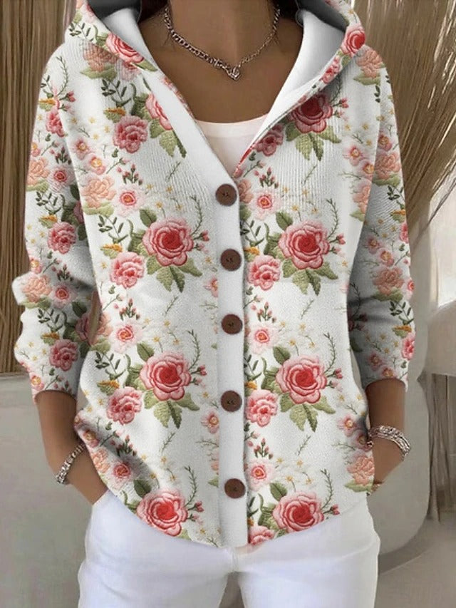 Isadora - Chaleco con Capucha Estampado Patchwork