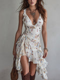 Renata | Vestido corto de tirantes con estampado floral