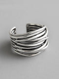 Anillo Ajustable de Plata con Capas