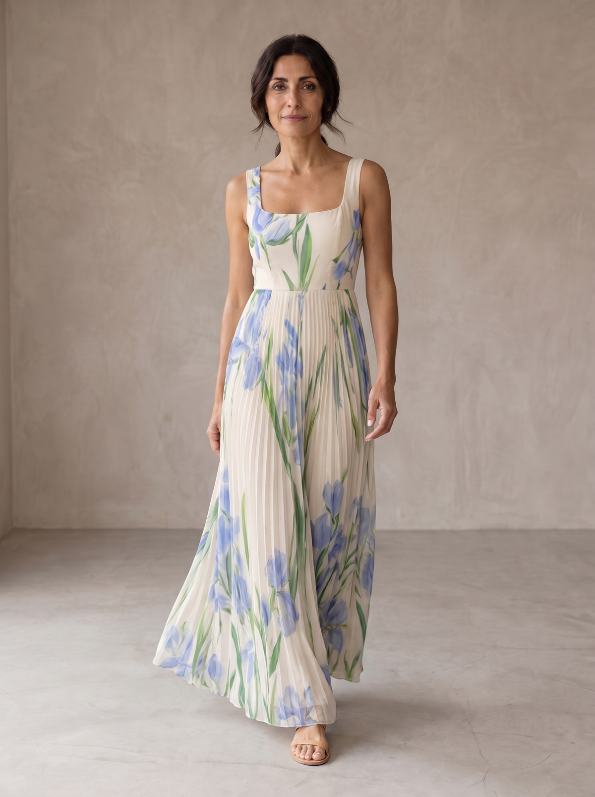 Aurora | Vestido Maxi Floral de Corte en A