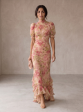 Diana | Vestido Largo Floral en Chifón