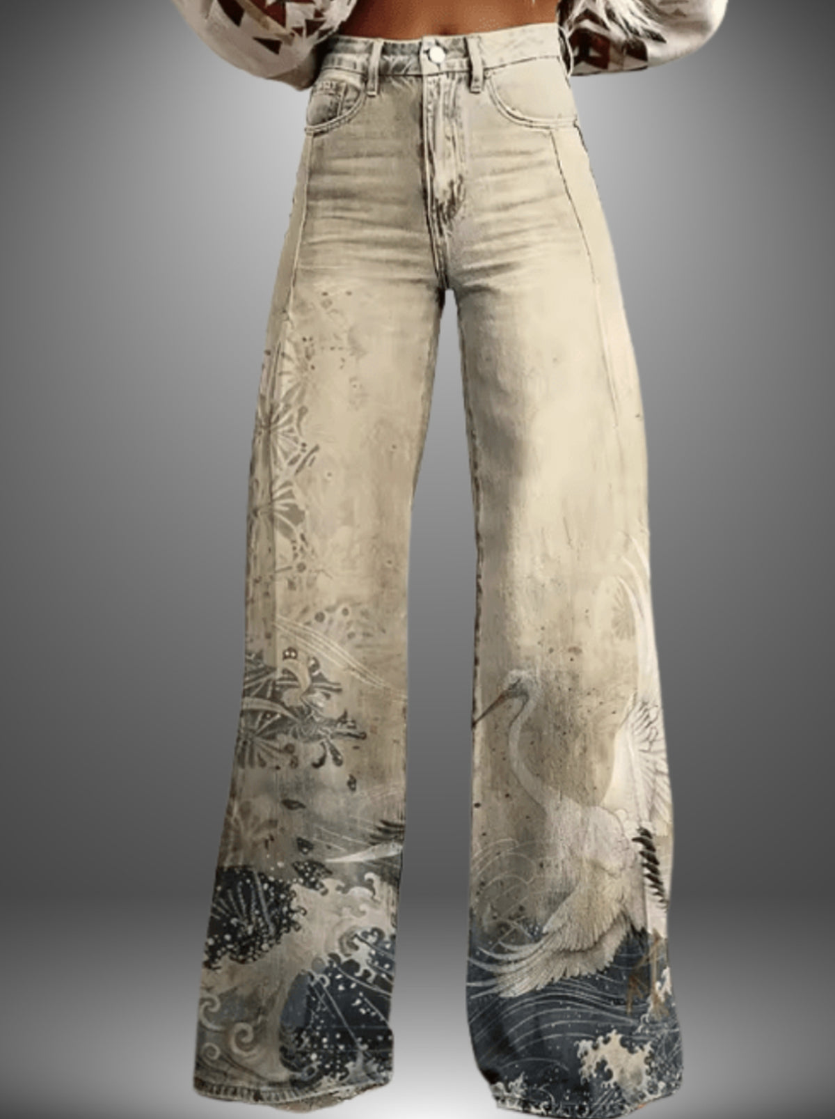 Esperanza | Pantalones con estampado floral hechos a mano