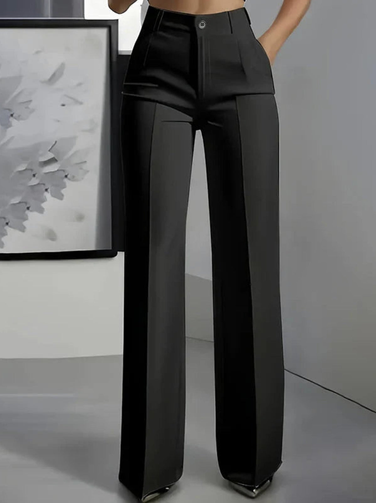 Eddi | Pantalones de talle alto elegantes de corte recto