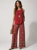 Cayetana™ | Conjunto Boho Top en Capas y Pantalón Floral